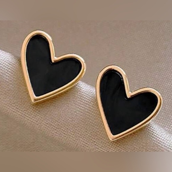 Fashion Jewelry Jewelry - Black Heart Earrings